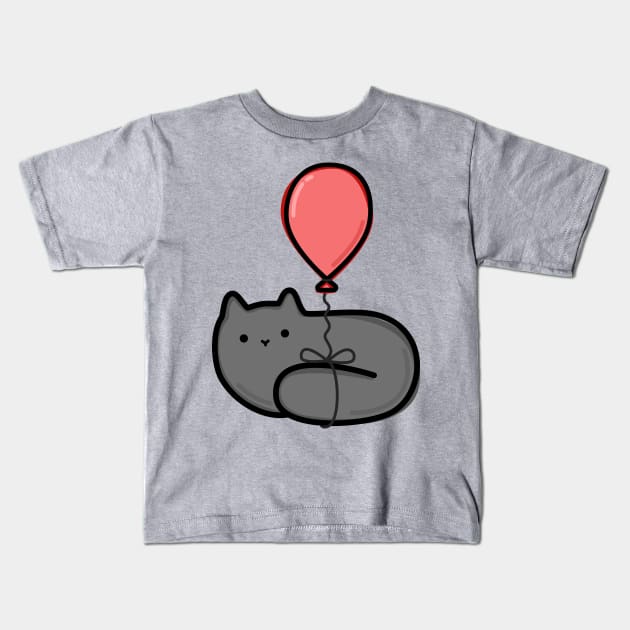 Cute Party Cat Kids T-Shirt by happyfruitsart